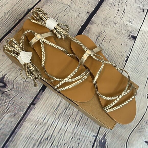 J.Crew Factory Braided Ankle-Wrap Sandals - Picture 5 of 7